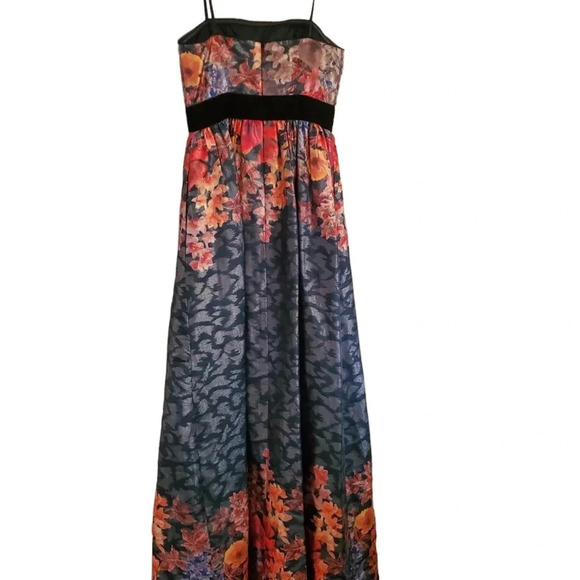 ADRIANNA PAPELL ELEGANT FLORAL MULTI COLOR GOWN, SIZE 2 - Picture 4 of 5